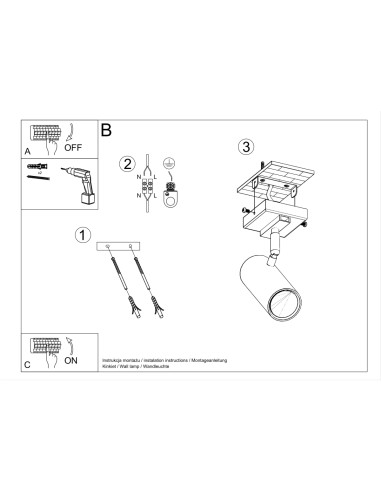 Plafon DIREZIONE 1 biały