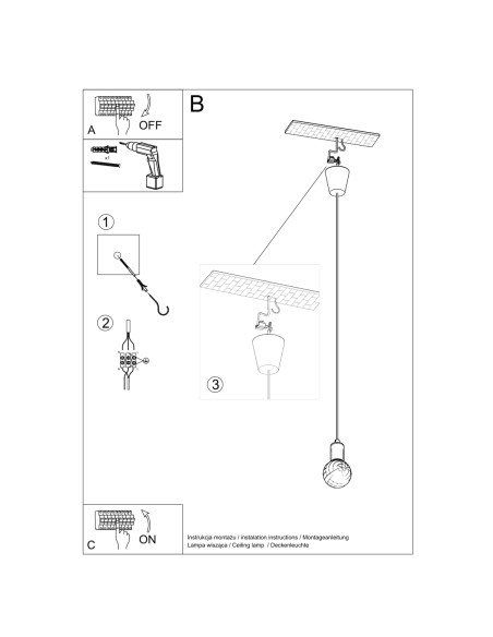 Lampa wisząca DIEGO 1 biała
