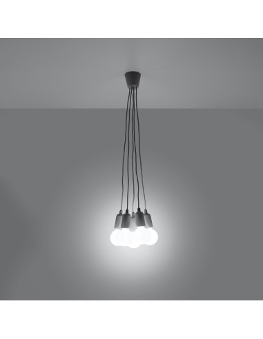 Lampa wisząca DIEGO 5 szara