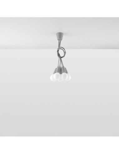 Lampa wisząca DIEGO 5 szara