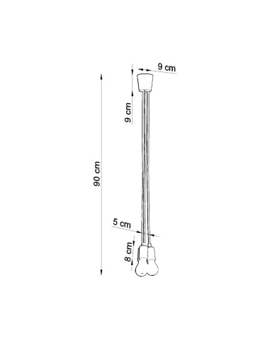 Lampa wisząca DIEGO 3 żółta
