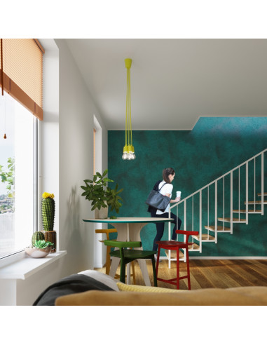 Lampa wisząca DIEGO 5 żółta