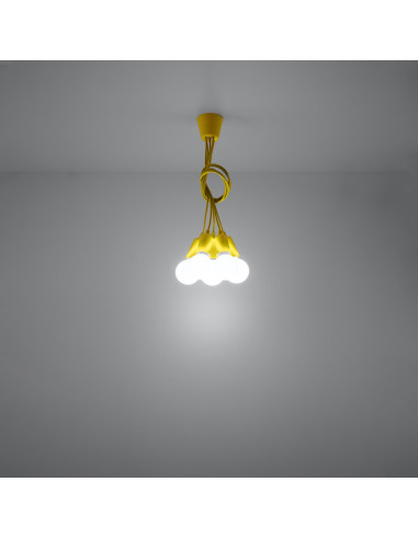 Lampa wisząca DIEGO 5 żółta