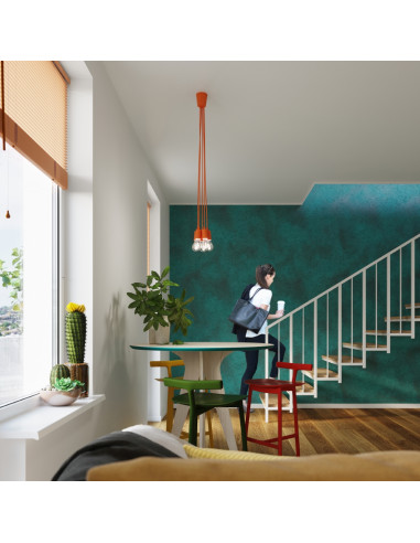 Lampa wisząca DIEGO 5 pomarańczowy