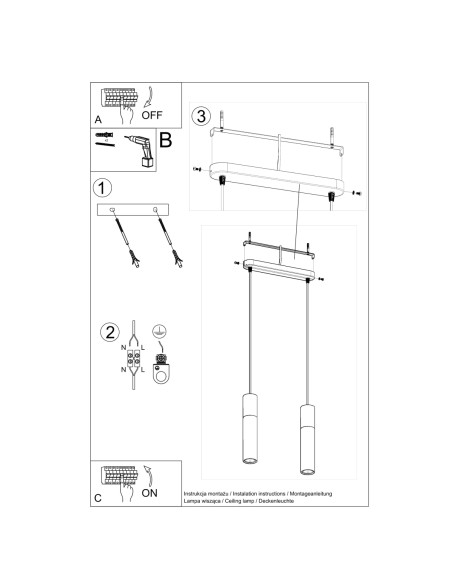 Lampa wisząca BORGIO 2 biały