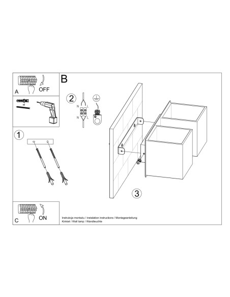 Kinkiet QUAD 2 czarny