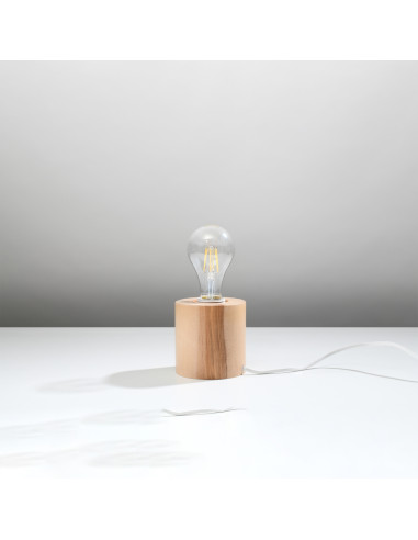 Lampa biurkowa SALGADO naturalne drewno