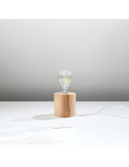 Lampa biurkowa SALGADO naturalne drewno