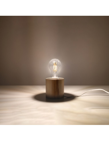 Lampa biurkowa SALGADO naturalne drewno