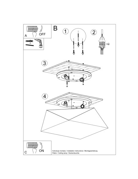 Plafon HEXA 35 cekin