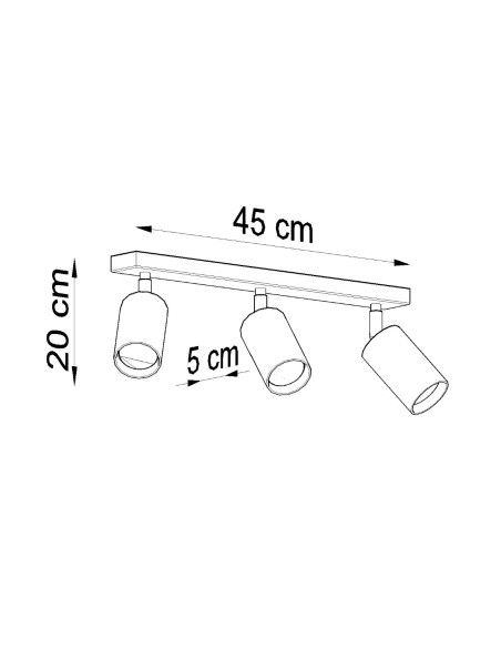 Plafon BERG 3 naturalne drewno