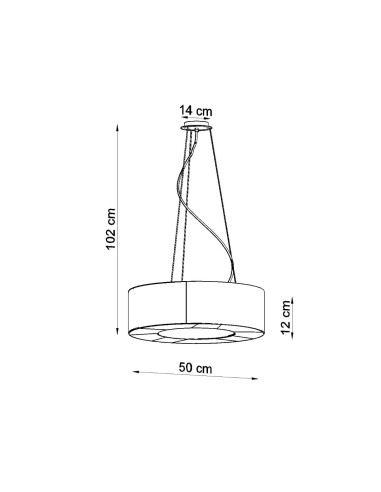 Żyrandol SATURNO SLIM 50 czarny