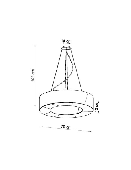 Żyrandol SATURNO SLIM 70 czarny