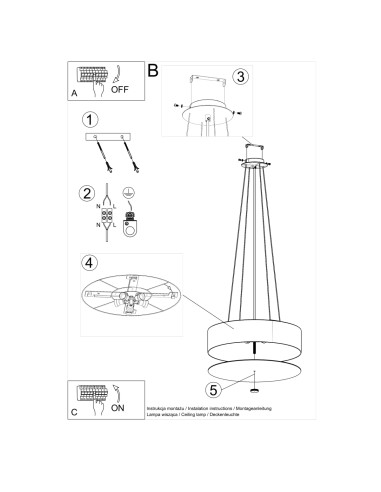 Żyrandol SKALA 50 biały