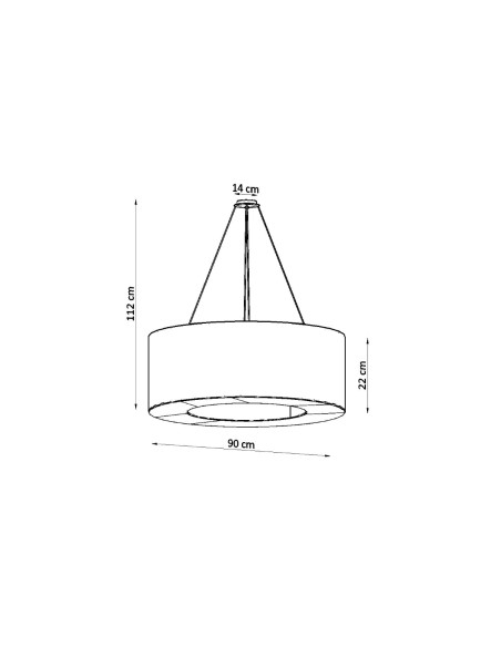 Żyrandol SATURNO 90 czarny