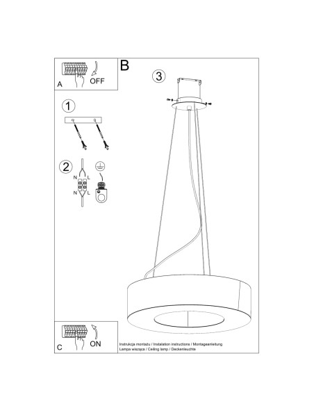 Żyrandol SATURNO 90 czarny