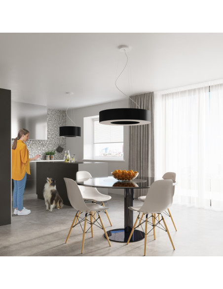 Żyrandol SATURNO 90 czarny