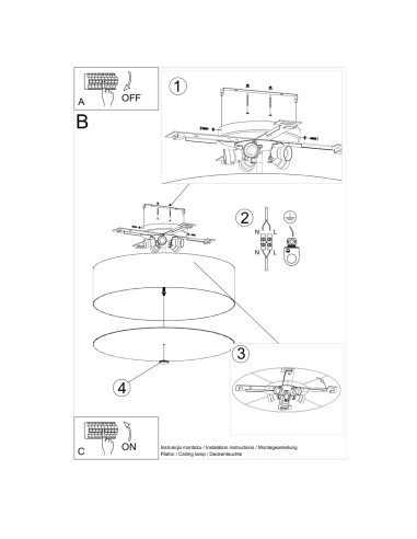 Plafon SKALA 60 czarny