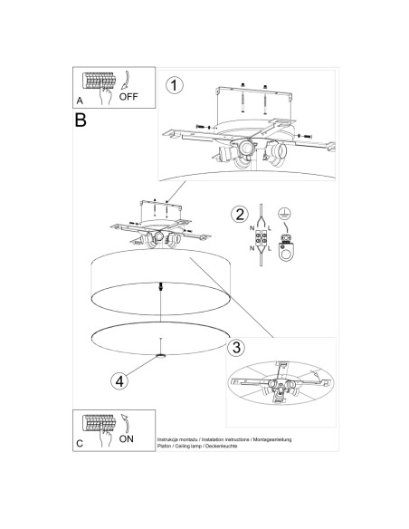 Plafon SKALA 60 czarny