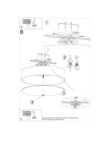 Plafon SKALA 70 czarny