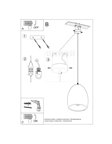 Lampa wisząca ceramiczna FLAWIUSZ