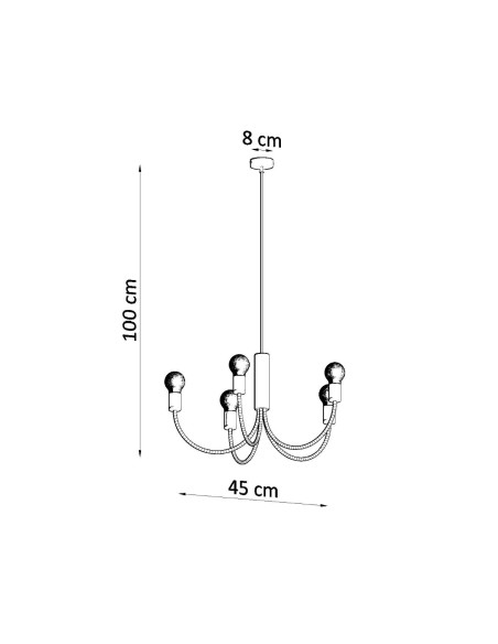 Żyrandol PICCOLO 5 czarny