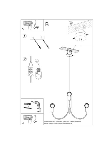 Żyrandol PICCOLO 5 czarny