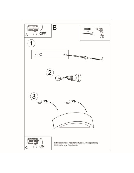 Kinkiet ceramiczny ATENA czarny