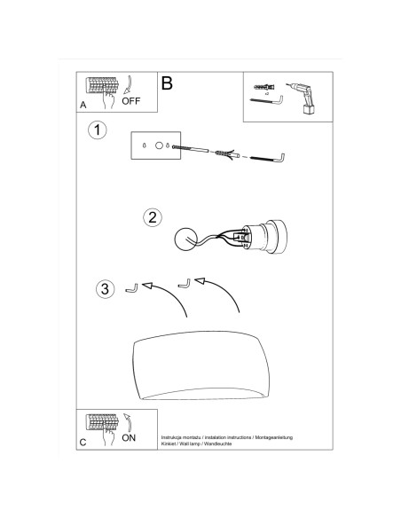 Kinkiet ceramiczny PONTIUS czarny