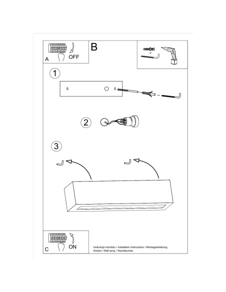 Kinkiet ceramiczny VEGA szary