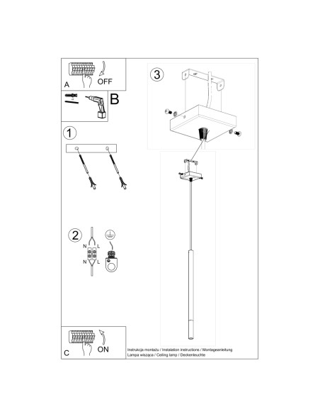 Lampa wisząca MOZAICA 1 czarny/chrom