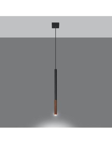 Lampa wisząca MOZAICA 1 czarny/miedź