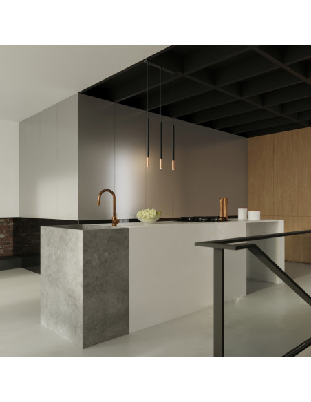 Lampa wisząca MOZAICA 3L czarny/miedź