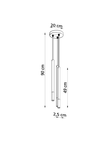 Lampa wisząca MOZAICA 3P czarny/złoto