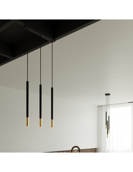 Lampa wisząca MOZAICA 3P czarny/złoto