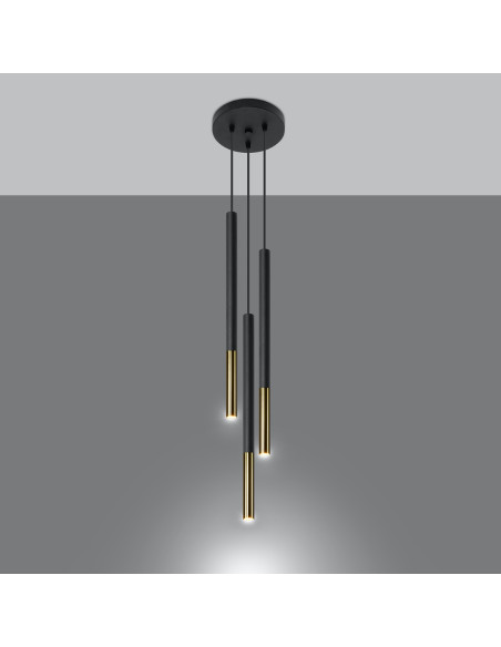 Lampa wisząca MOZAICA 3P czarny/złoto