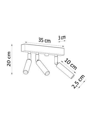 Plafon EYETECH 3 czarny