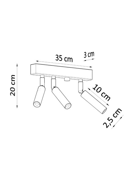 Plafon EYETECH 3 czarny