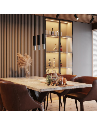 Plafon LOOPEZ czarny/chrom