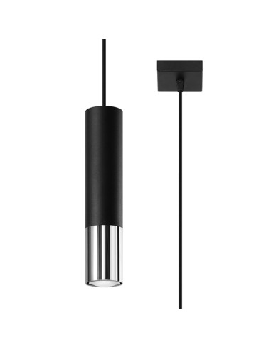 Lampa wisząca LOOPEZ 1 czarny/chrom
