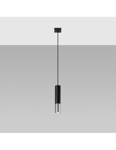 Lampa wisząca LOOPEZ 1 czarny/chrom