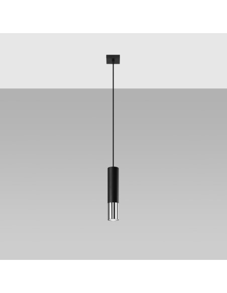 Lampa wisząca LOOPEZ 1 czarny/chrom