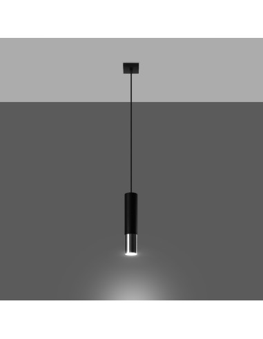 Lampa wisząca LOOPEZ 1 czarny/chrom