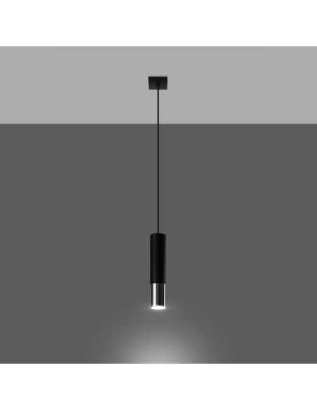 Lampa wisząca LOOPEZ 1 czarny/chrom