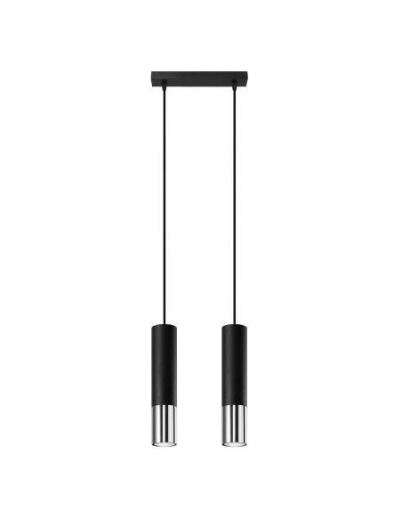 Lampa wisząca LOOPEZ 2 czarny/chrom