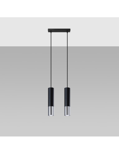 Lampa wisząca LOOPEZ 2 czarny/chrom
