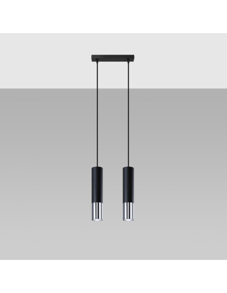 Lampa wisząca LOOPEZ 2 czarny/chrom