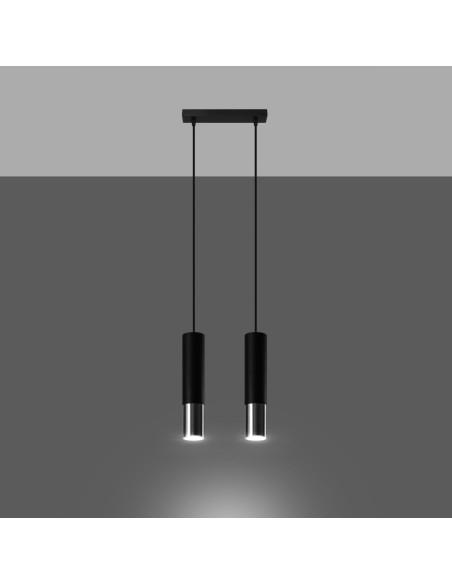 Lampa wisząca LOOPEZ 2 czarny/chrom