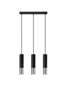 Lampa wisząca LOOPEZ 3L czarny/chrom