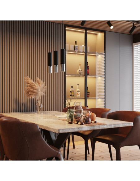 Lampa wisząca LOOPEZ 3P czarny/chrom